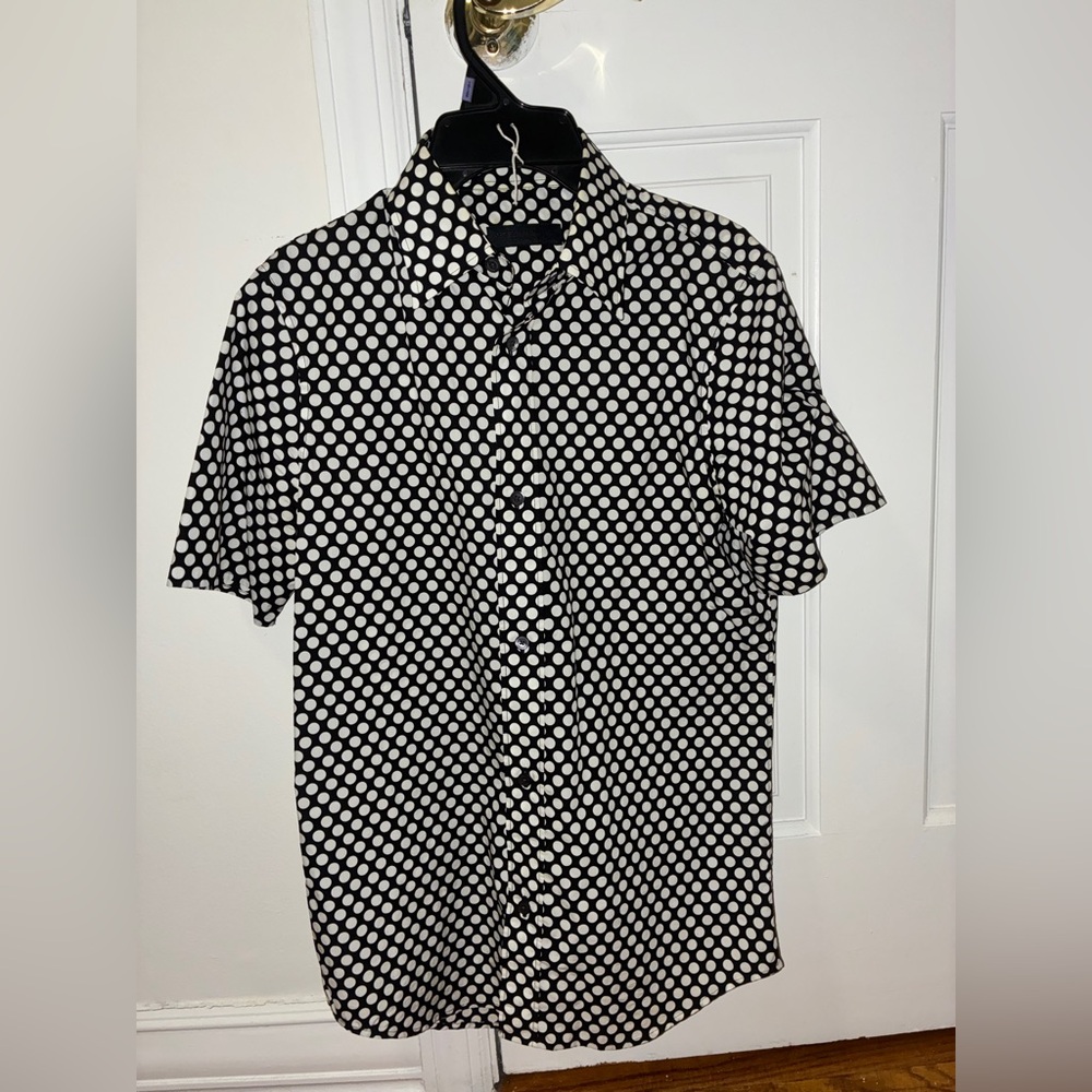 Burberry Black and White Dot Men's Shirt